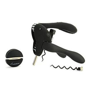 Rabbit Original Lever Corkscrew with Foil Cutter and Extra Spiral (Velvet Black)