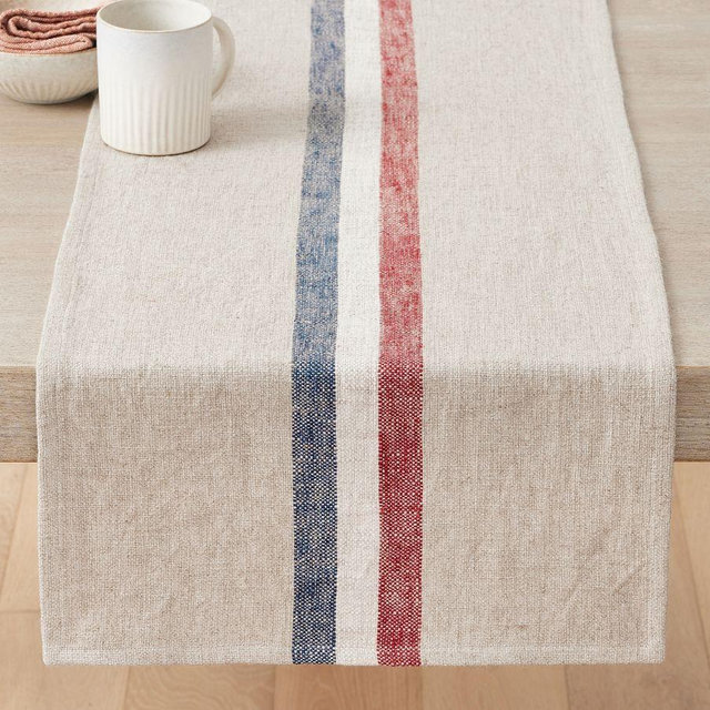 Patriotic Stripe Cotton/Linen Table Runner