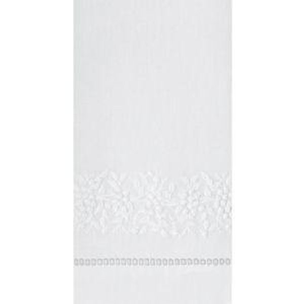 Jardin Monochrome Linen Hand Towels - White on White Set of 2