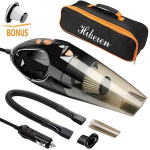 HXCQ-0070 - Car Vacuum Cleaner, Hikeren DC 12-Volt 106W Wet&Dry Handheld Auto Vacuum Cleaner,16.4FT(5M)Power Cord with 2 HEPA Filters,One Carry Bag (Black)Upgraded Version