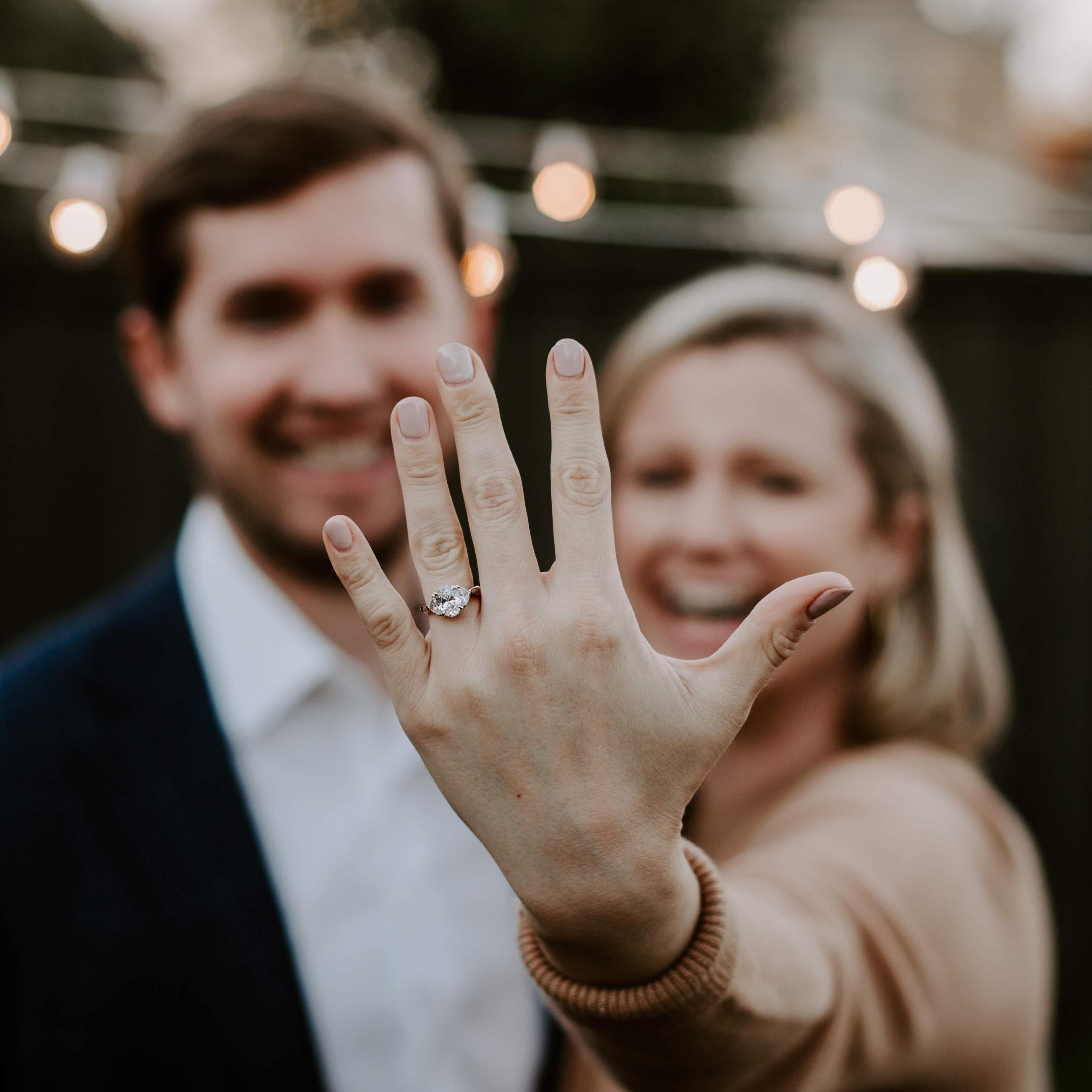 We're engaged! Bobby did PERFECTLY on my ring! :)