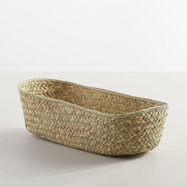 Braided Grass Bread Basket - Light Natural