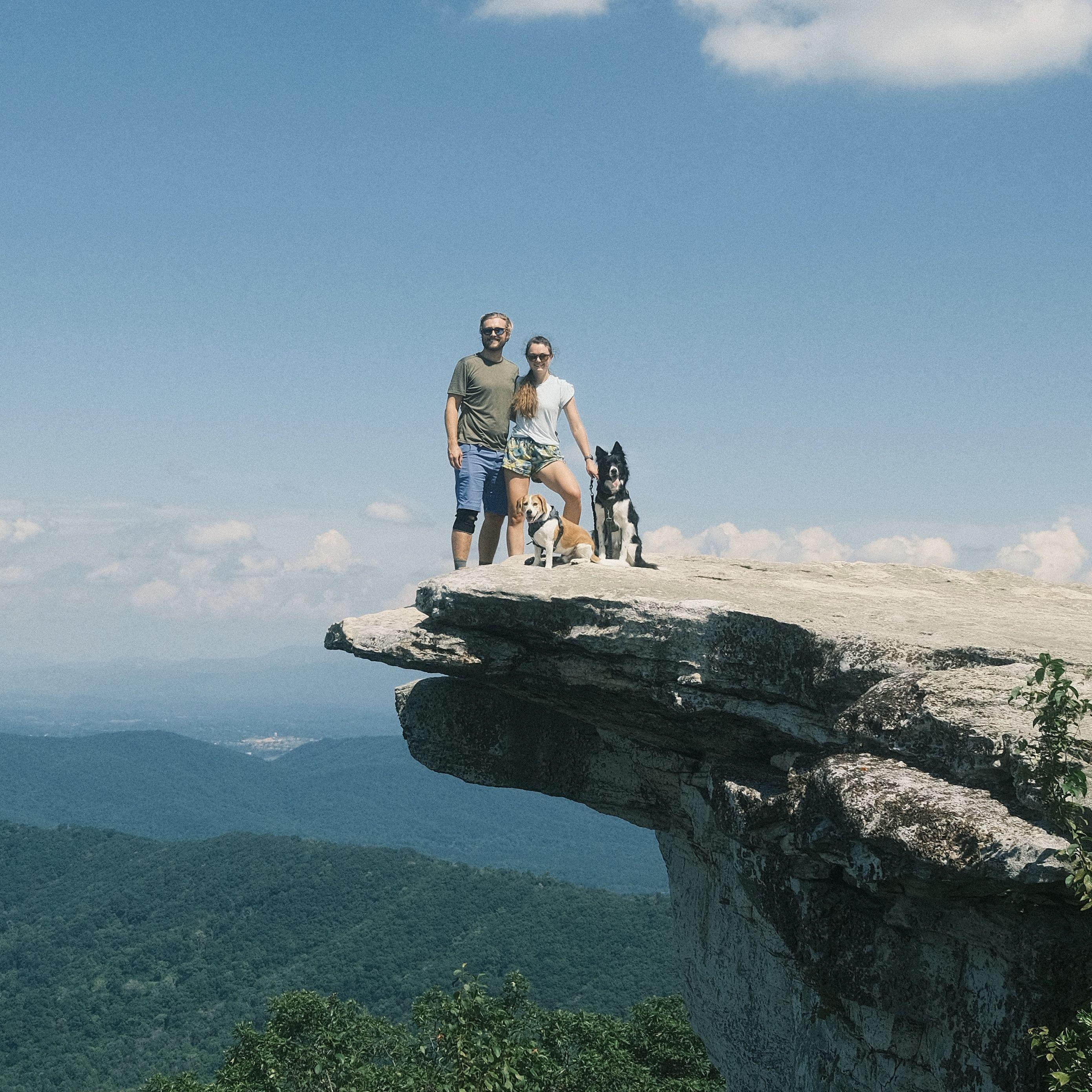 Backpacking with the pups at Mcafee's knob