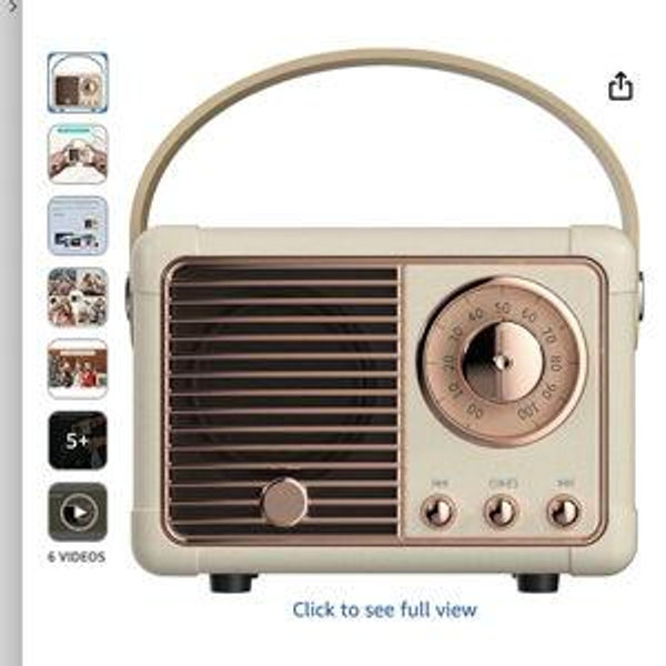 Dosmix Retro Bluetooth Speaker, Vintage Decor, Portable Wireless Bluetooth Speaker, Cute Old Fashion Style for Kitchen Desk Bedroom Office Outdoor Accessories for iPhone Android (Yellow)