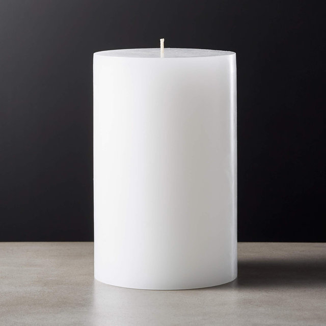 White Pillar Candle 4x6
