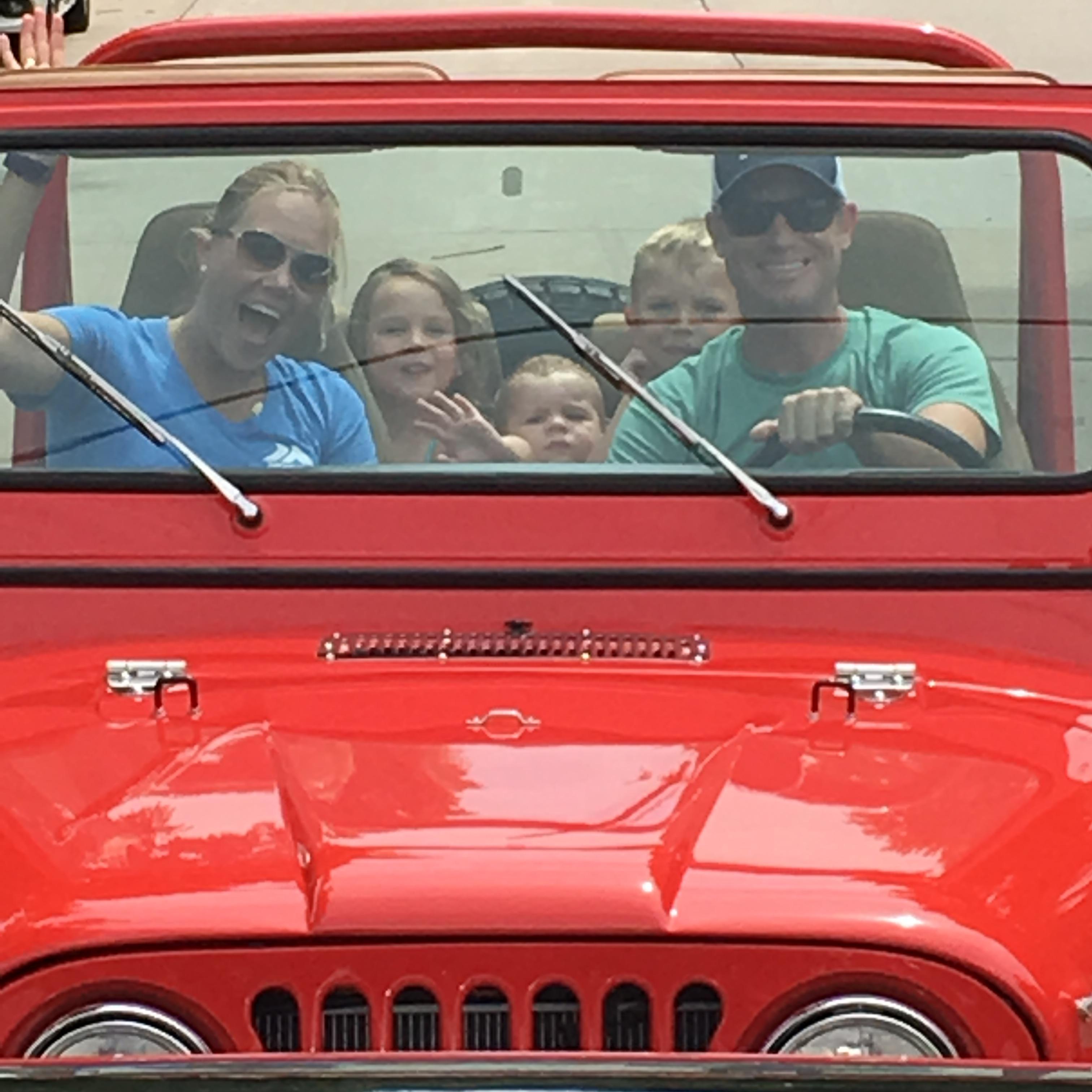 In St. Louis with the Kiddos. This was my dad's jeep (1977 CJ7) that my brother just recently restored. It was a great childhood memory for me!