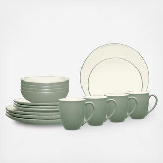 Colorwave Coupe 16-Piece Dinnerware Set, Service for 4
