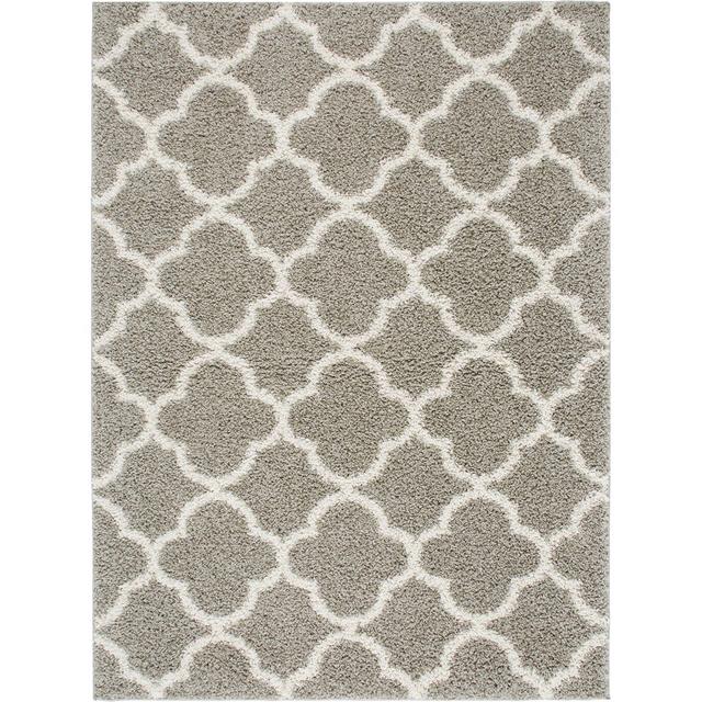 Home Dynamix Synergy Trellis 7-Foot 9-Inch x 10-Foot 2-Inch Area Rug in Silver