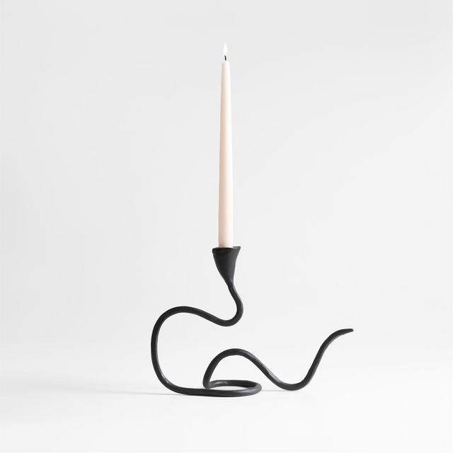 Sacré Small Black Metal Taper Candle Holder by Athena Calderone
