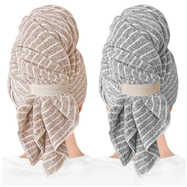 ROLSHOL 2 Packs Large Microfiber Hair Towels for Women, Super Absorbent & Quick Dry Hair Towel Wrap for Curly Hair Long & Short Hair- Anti-Frizz Hair Turbans for Wet Hair - 27.5''*39.4