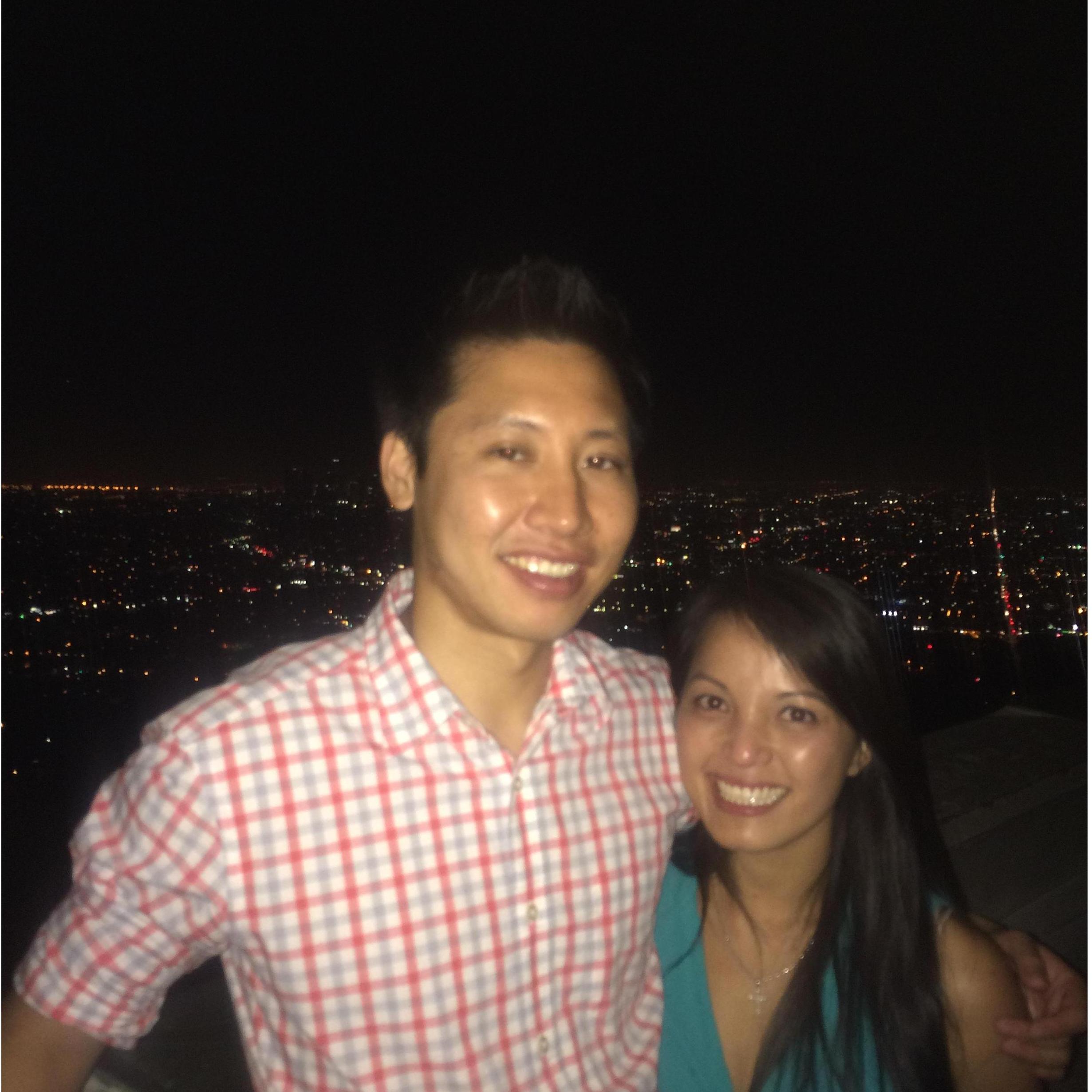 Picture taken right after our 1st kiss ever, at Griffith Observatory. :)