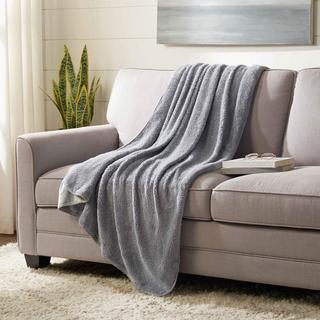 Easy Living Heathered Jacquard Sherpa Throw