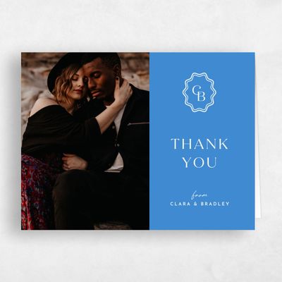 Blue Wedding Thank You - Petra Photo