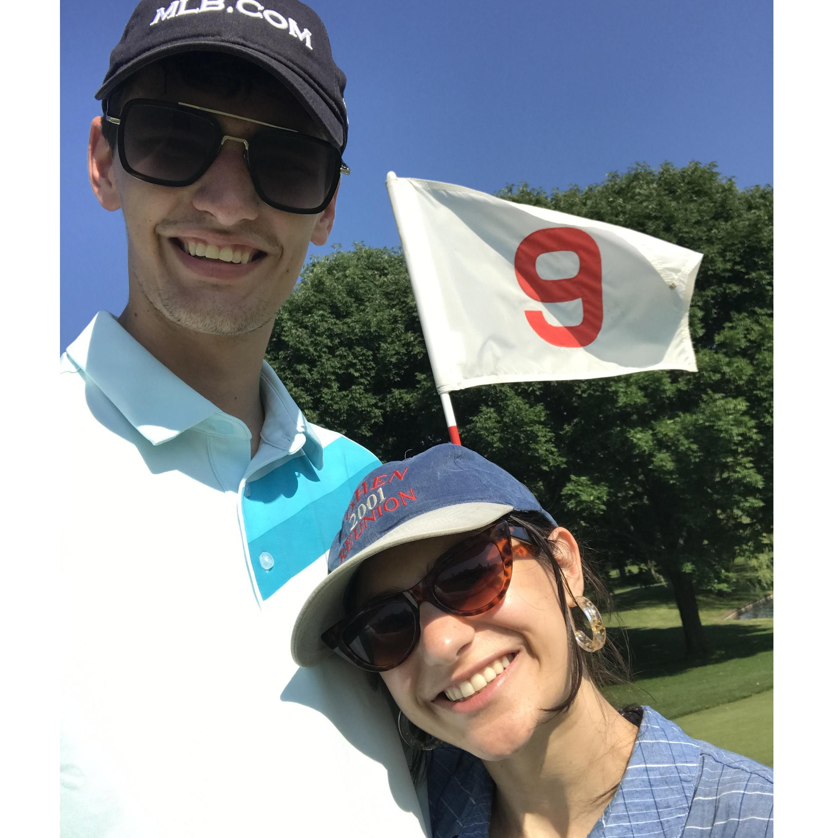 Jacob tried to get Haylee into golf. To her credit, she made it through the full 9 holes.