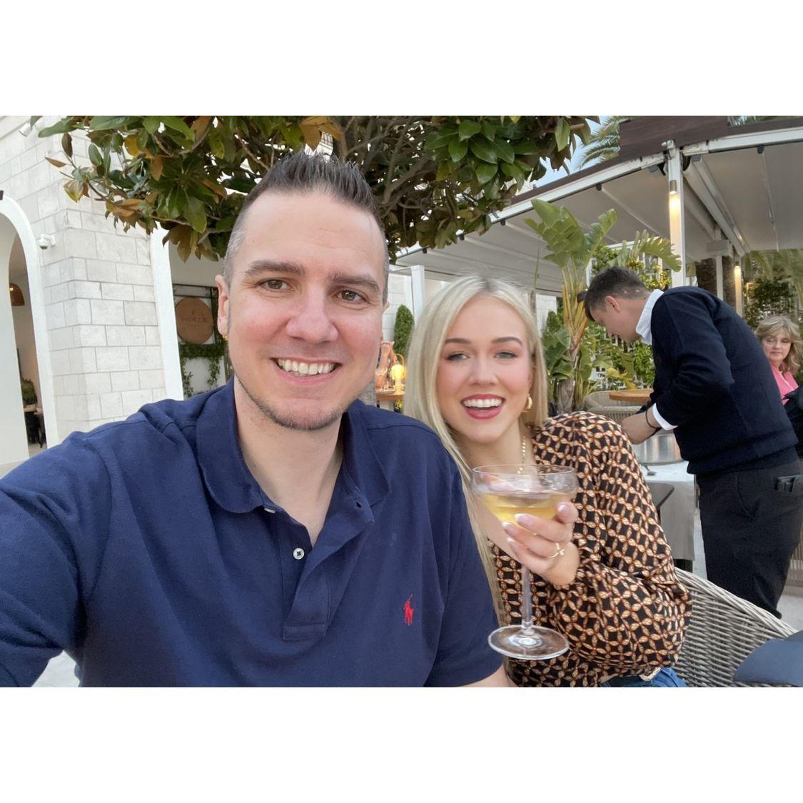 Dinner and drinks in Montenegro.