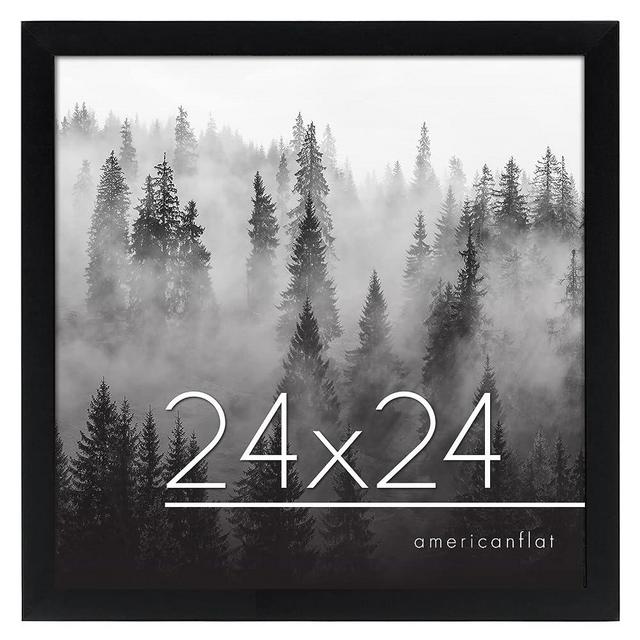 Americanflat 24x24 Poster Frame in Black - Composite Wood with Polished Plexiglass - Horizontal and Vertical Formats for Wall with Included Hanging Hardware