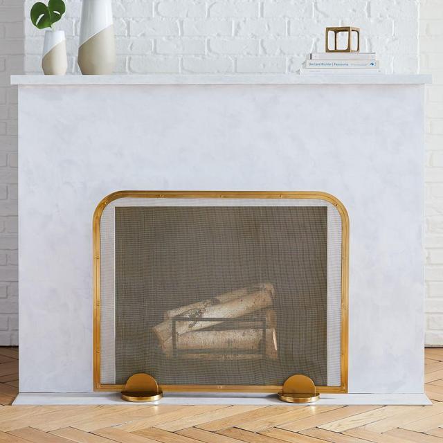 Deco Fireplace Accessories, Screen, Antique Brass, Small