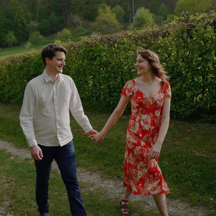 Fully enjoying the couple's photoshoot