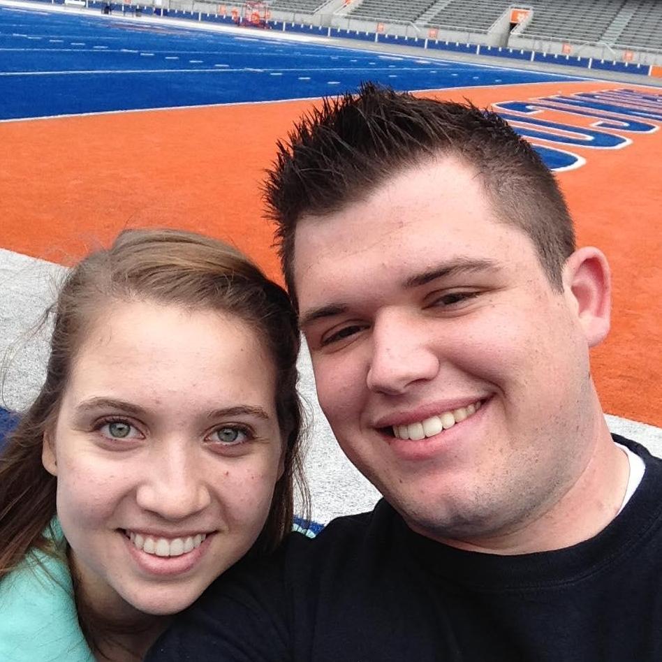 Ana's first time on the Boise State blue field!