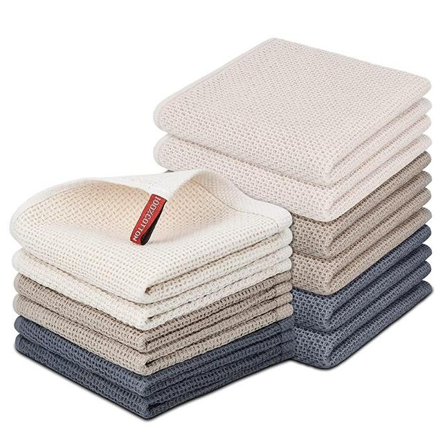 Nialnant 12 Pack Large & Small Size Kitchen Towels Dish Cloths Dish Rags Kitchen Tea Towels Hand Towels