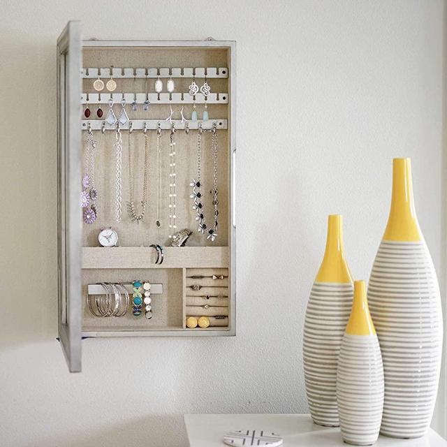 Hives and Honey Jamie Jewelry Storage Mirror Frame, Silver