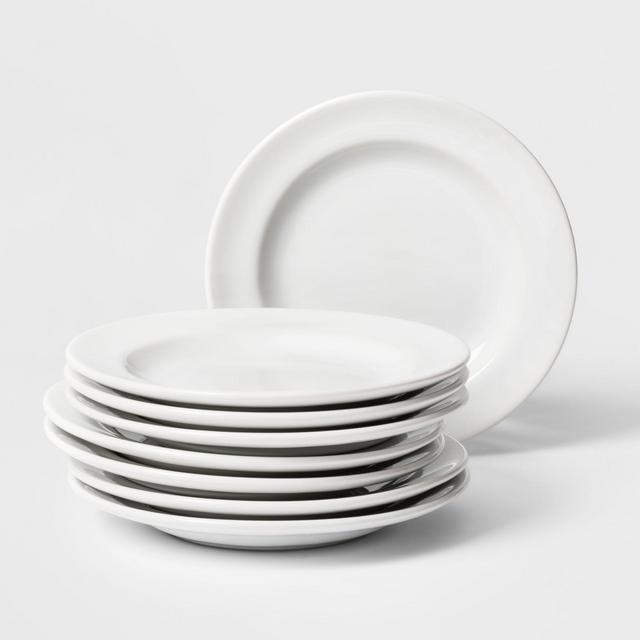 Porcelain Rimmed Appetizer Plate 6.5" White - Threshold™