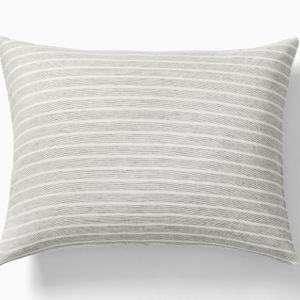 European Flax Linen Shams | Standard | Charcoal Multistripe
