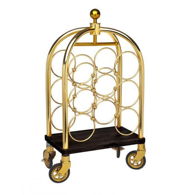 Luggage Cart Winerack Gold