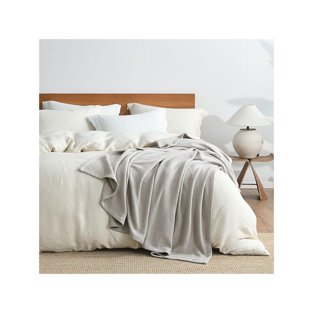 Egyptian Linens 100% Cotton Blanket/Throw Jacquard Gray Full/Queen