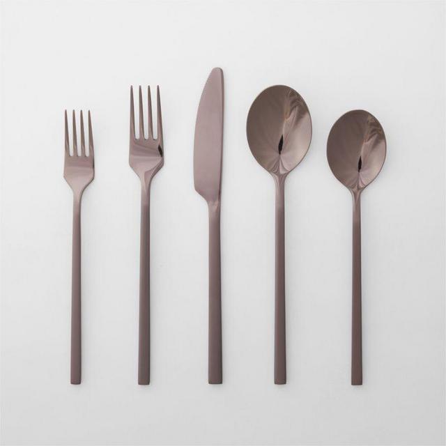 20-Piece Pin Brushed Dark Bronze Flatware