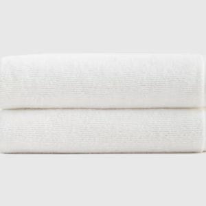 Turkish Ribbed Quick Dry Bath Towel (Set of 2) - White