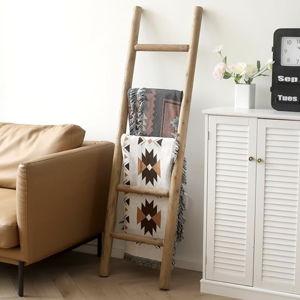 FUIN 57in | Knock Down - Wood Blanket Decorative Ladder - in Brown