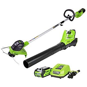 GreenWorks STBA40B210 G-MAX 40V Cordless String Trimmer and Blower Combo Pack
