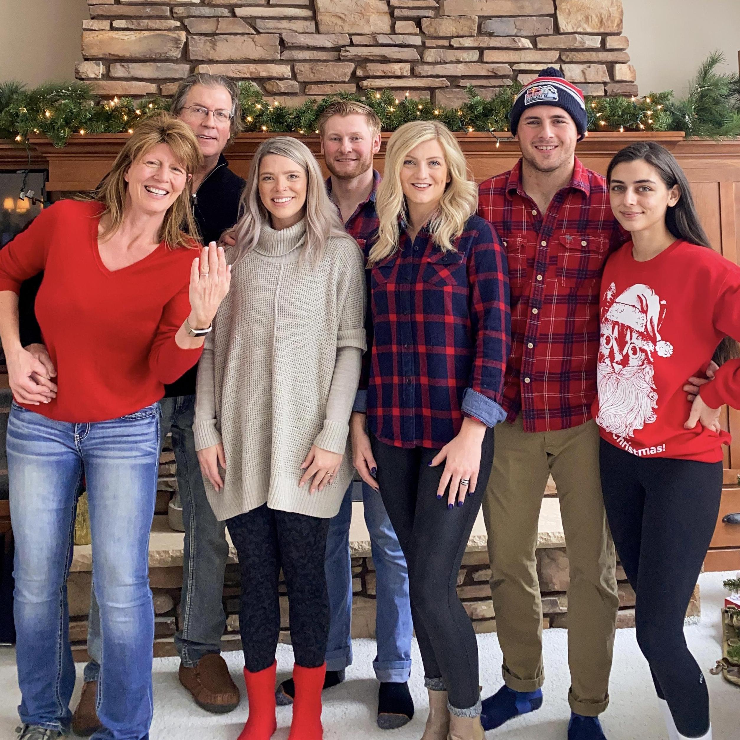 Christmas 2020! Christmas engagements are our new tradition! We're so happy for you, Mom and Tom!