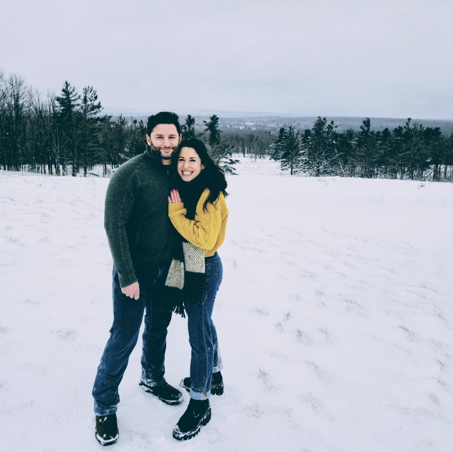 Can you tell we love the outdoors? We braved the cold for a snowy engagement photo shoot in Harbor Springs, MI.