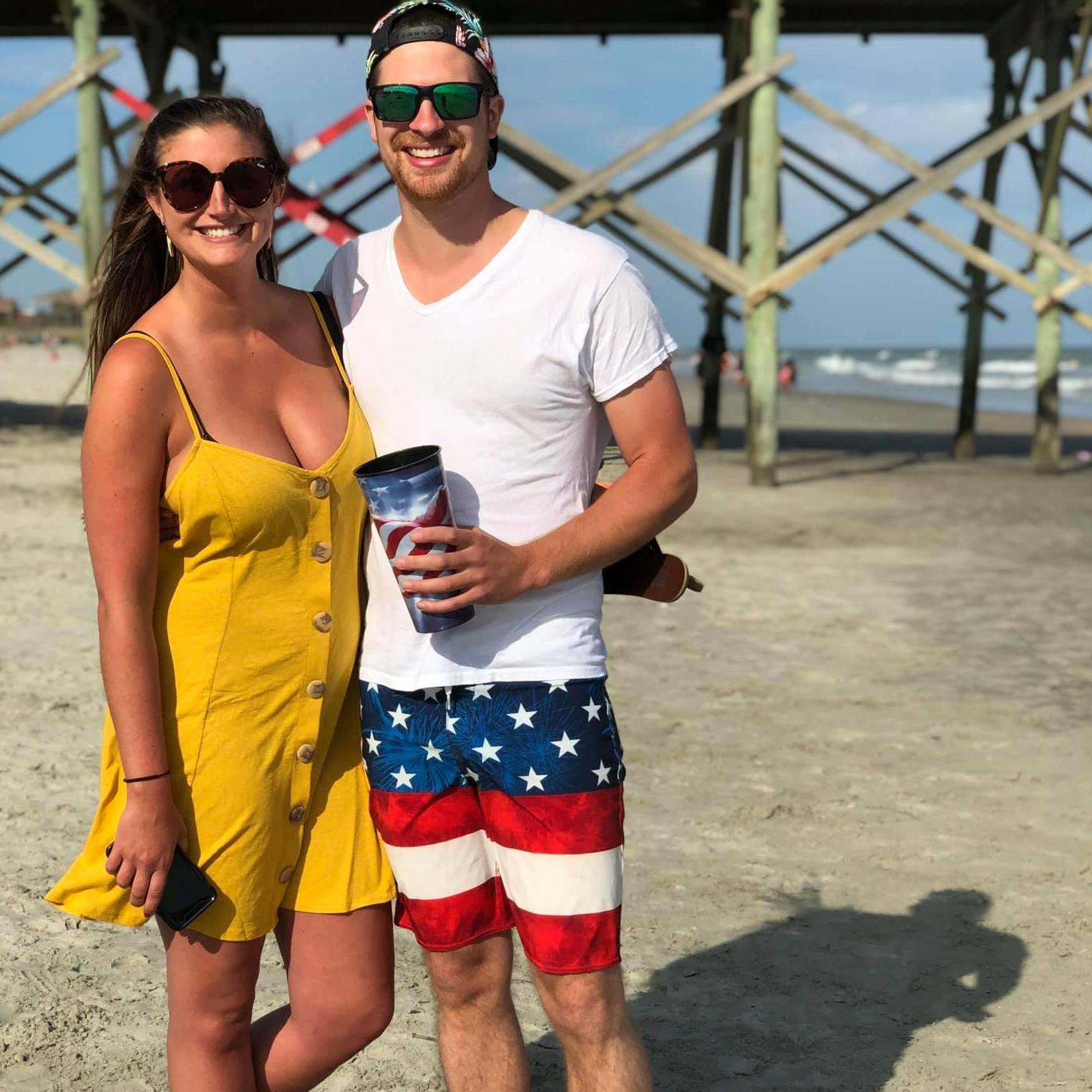 First, of many, beach pictures. Where our engagement pictures will be two years after this!