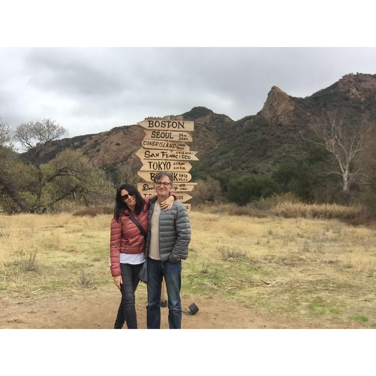 At Malibu State Park, figuring out which way to go.