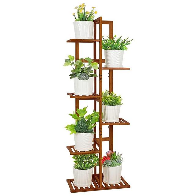 ROSSNY Bamboo Plant Stand, Plant Stands for Indoor Tall Plant Rack 6 Tier Plant Stand Outdoor Plant Stand Shelf Indoor Corner Planter Plant Stand Table Plant Stands Holder for Multiple Plants Indoor