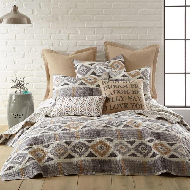 Levtex Home Kora Reversible King Quilt in Grey/Gold