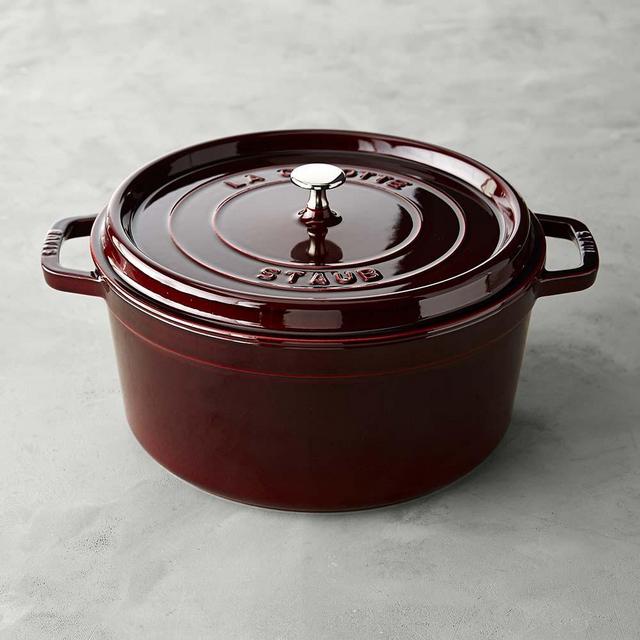 Staub Enameled Cast Iron Round Dutch Oven, 9-Qt., Grenadine