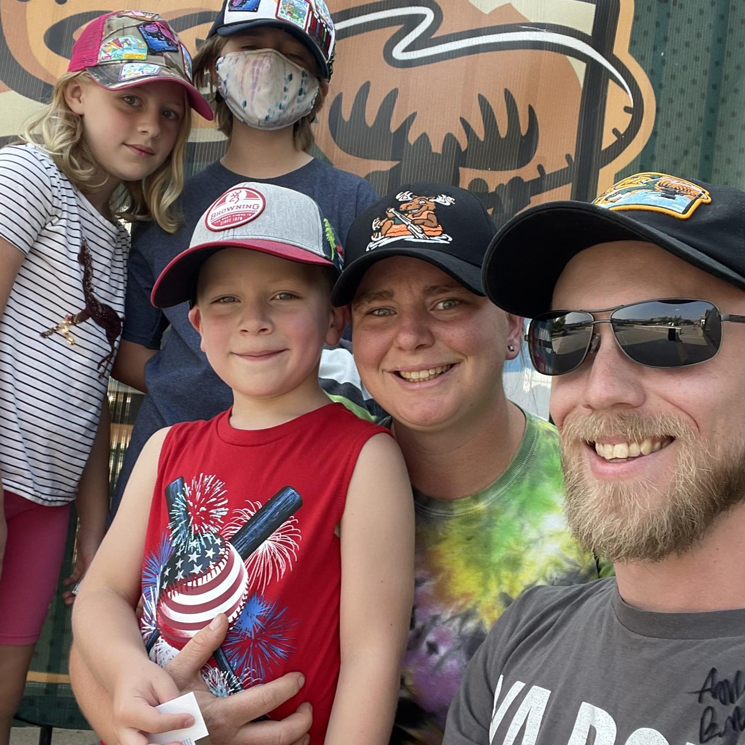 Fun at the game with the kids!