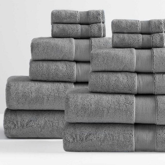 PB Classic Organic Bath, Hand, & Washcloth Towels, Set of 12, Flagstone