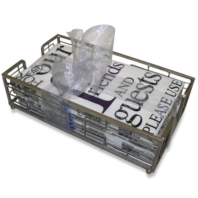 Family, Friends and Guests Towels with Metal Caddy