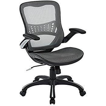Office Star Mesh Back & Seat, 2-to-1 Synchro & Lumbar Support Managers Chair, Grey