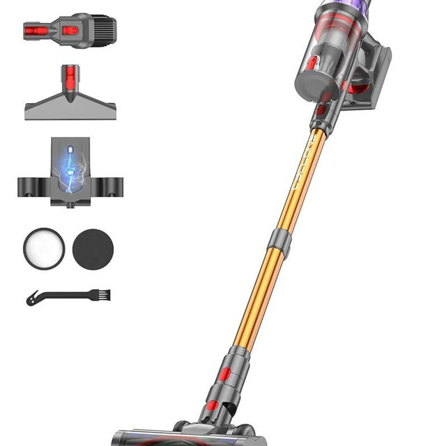 Dsoope YU7 Max Cordless Vacuum Cleaner 650W 80Min 55kPa Powerful Suction Stick Vacuum, Anti-Tangle, Touch Screen, Self-Standing Lightweight Wireless Vac for Home Pet Hair Carpet Hard Floors
