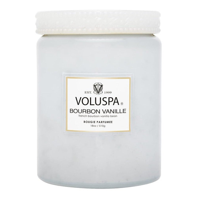 Voluspa Bourbon Vanille Candle | Large Glass Jar | 18 Oz | 100 Hour Burn Time | All Natural Wicks and Coconut Wax for Clean Burning | Vegan