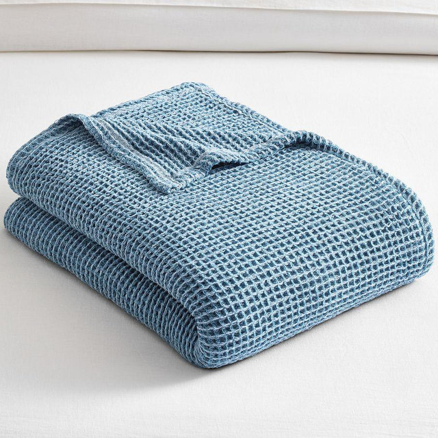 Waffle Weave Blanket, Riviera, Full/Queen