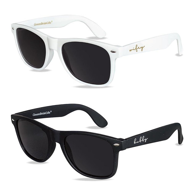 Mr&MrsGifts Bride and Groom Polarized Sunglasses Honeymoon Gifts for the Couple Groom Sunglasses for Engagement Wedding Gifts