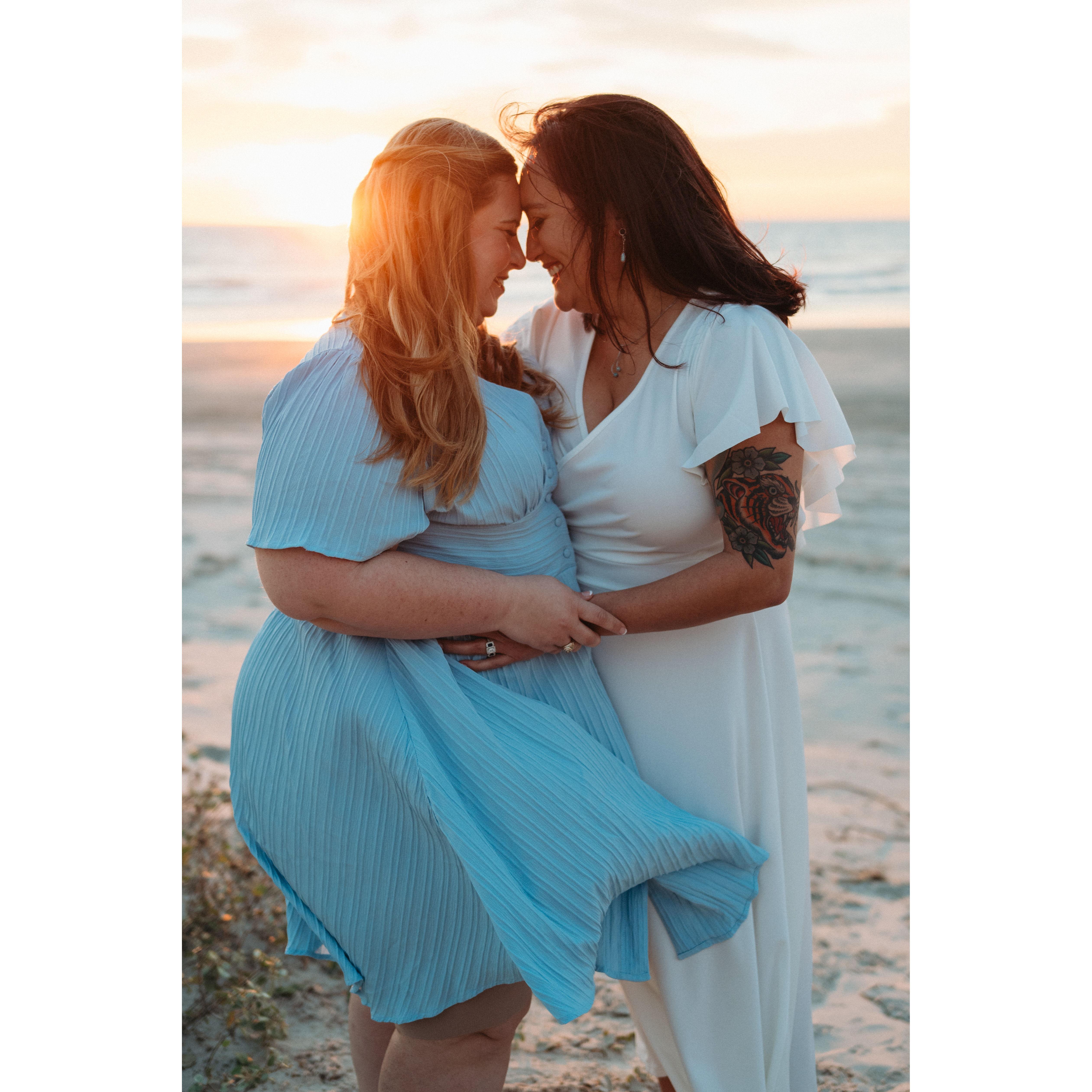 The beautiful sunrise during our engagement shoot