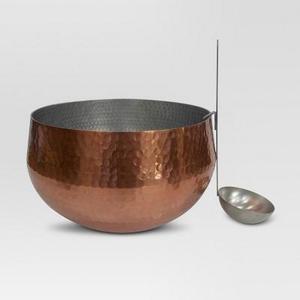 Round Serving Bowl Hammered Aluminum Rose Gold - Threshold™